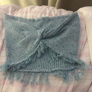 Princess Polly Blue Knit Crop Top